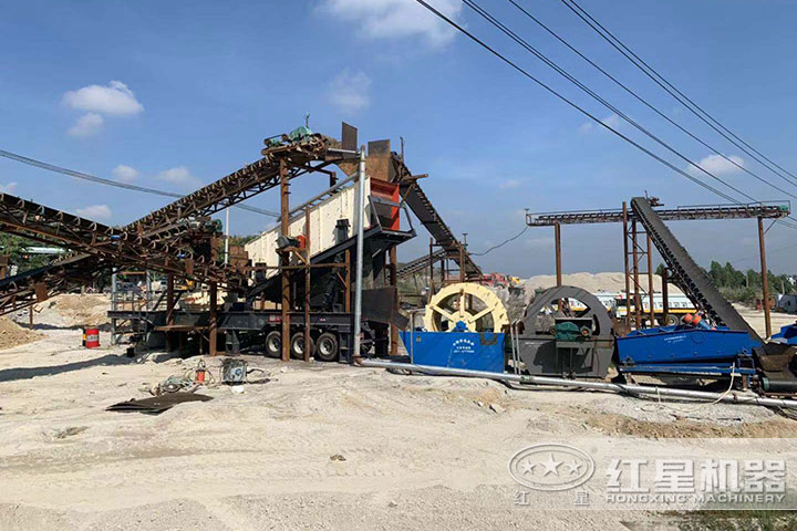 移動制砂機作業(yè)現場